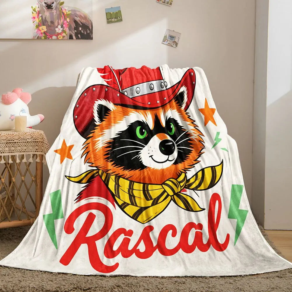 Cowboy Red Panda "Rascal" Multipurpose Throw Blanket