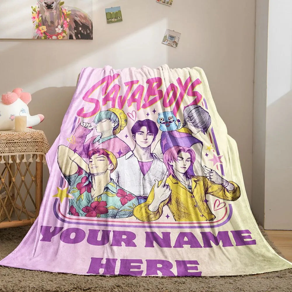 Custom K-POP Demon Hunters Inspired 'SAJABOYS' Multipurpose Throw Blanket
