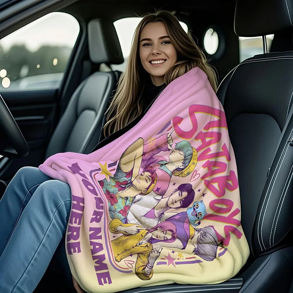 Custom K-POP Demon Hunters Inspired 'SAJABOYS' Multipurpose Throw Blanket