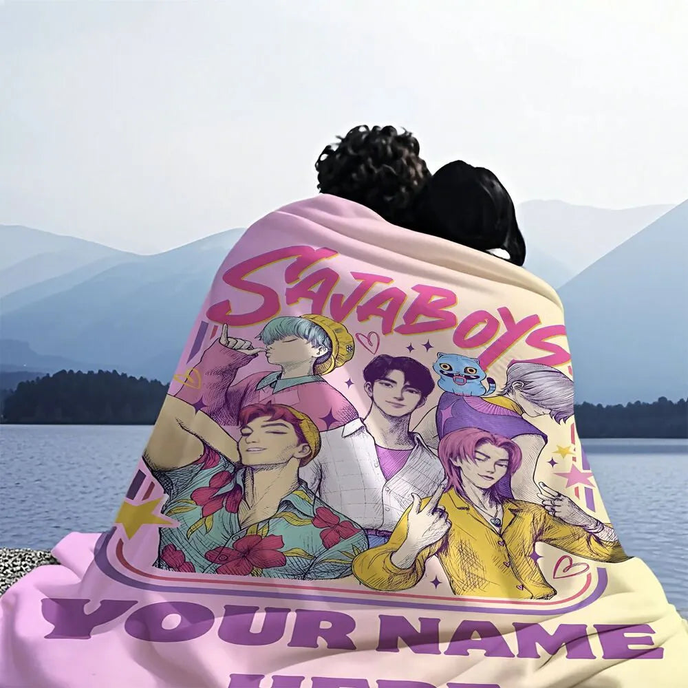 Custom K-POP Demon Hunters Inspired 'SAJABOYS' Multipurpose Throw Blanket