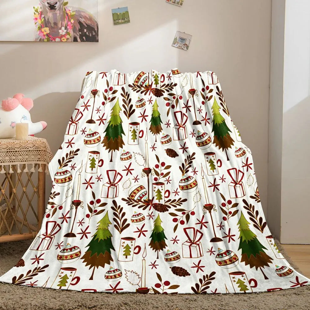 Festive Christmas Pattern Multipurpose Throw Blanket