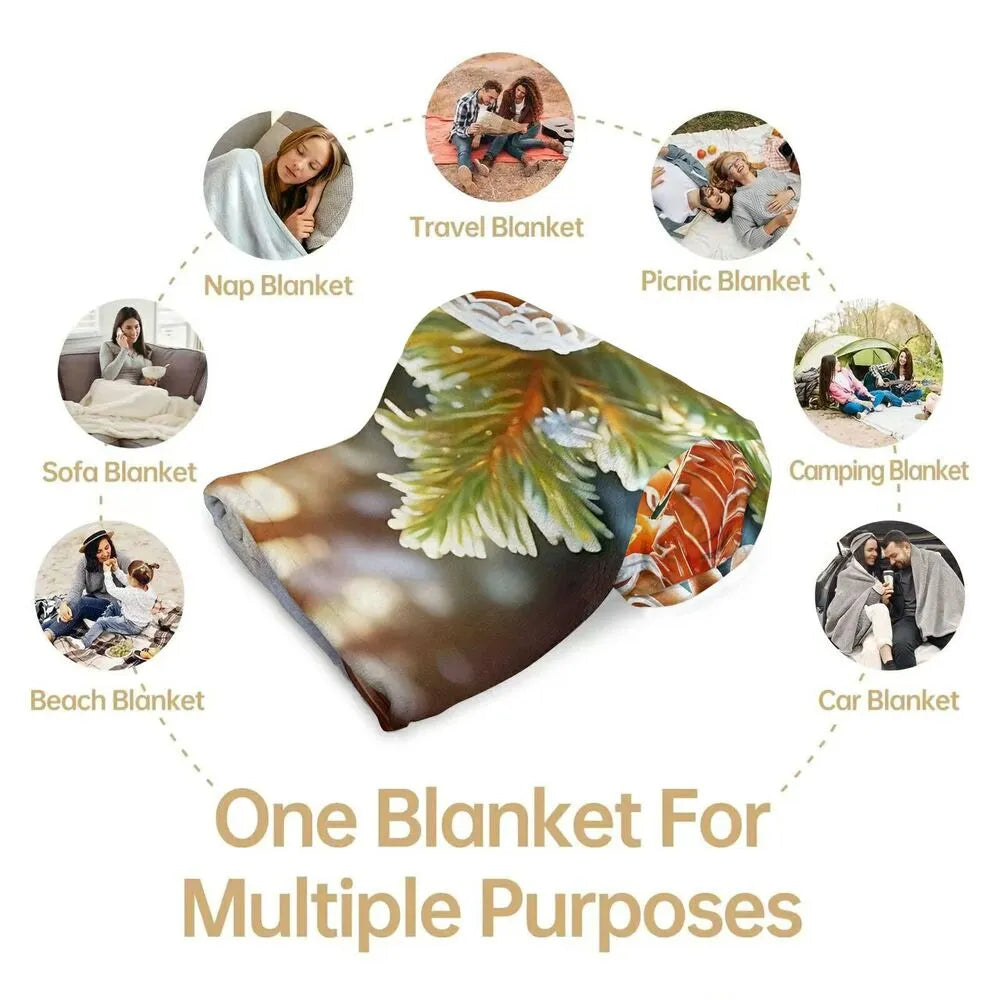 Festive Gingerbread House Cookies Basket Pattern Multipurpose Throw Blanket