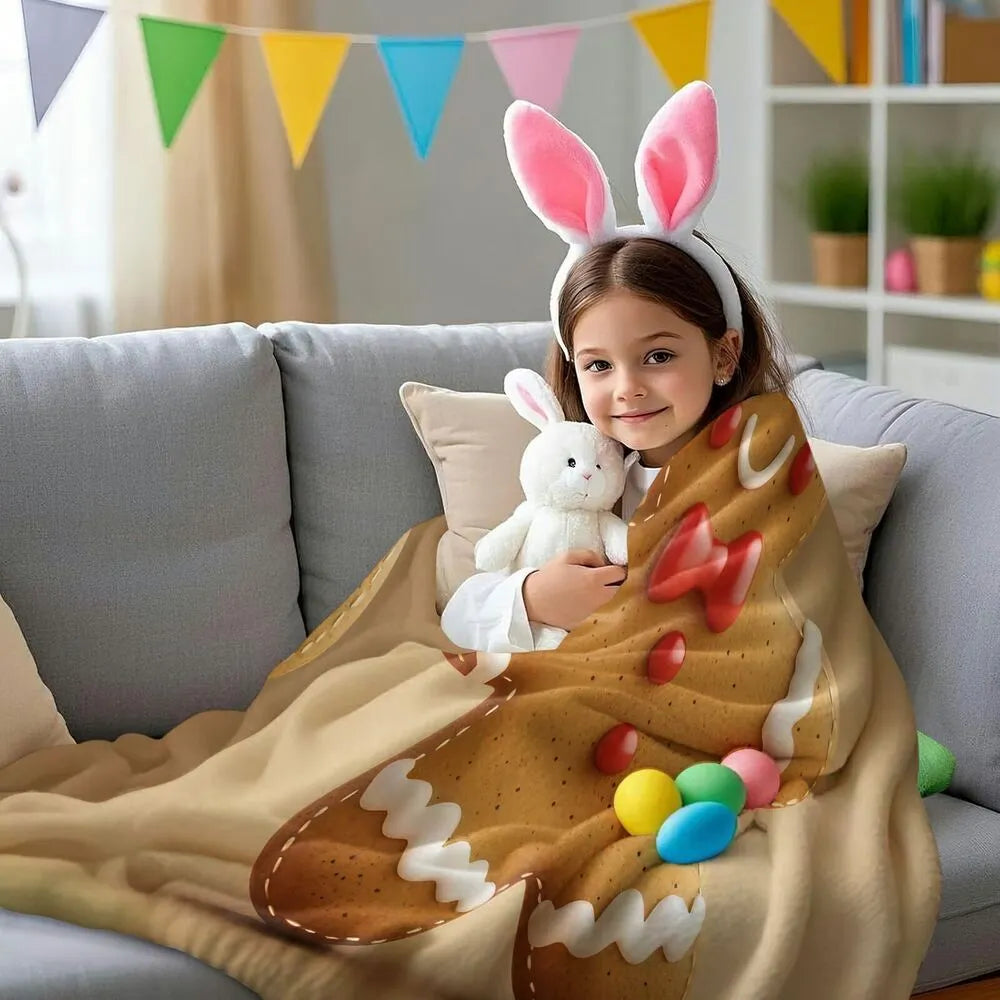 Festive Gingerbread Man Beige Pattern Multipurpose Throw Blanket