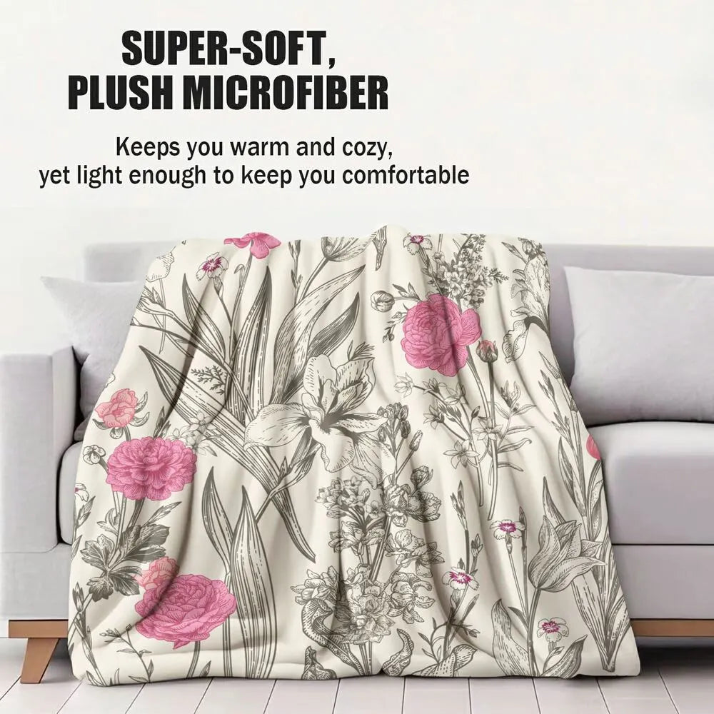 Floral - Themed Multipurpose Throw Blanket
