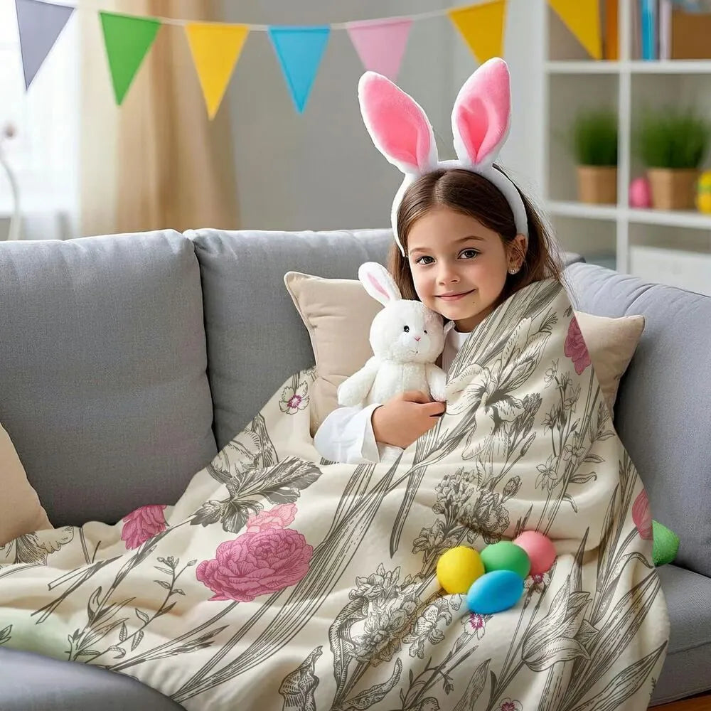 Floral - Themed Multipurpose Throw Blanket