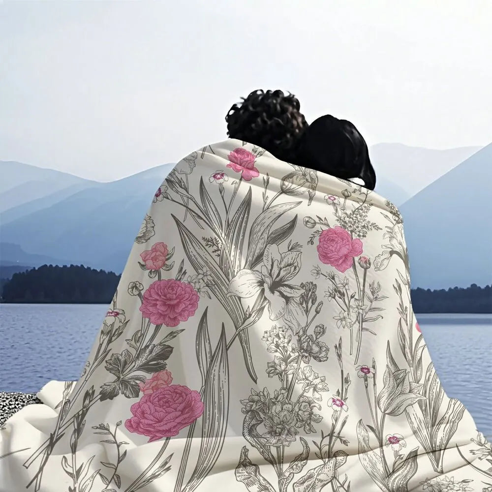 Floral - Themed Multipurpose Throw Blanket