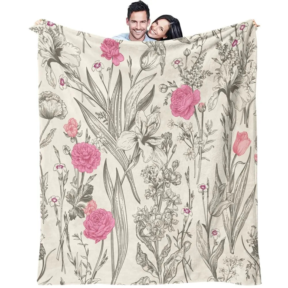 Floral - Themed Multipurpose Throw Blanket