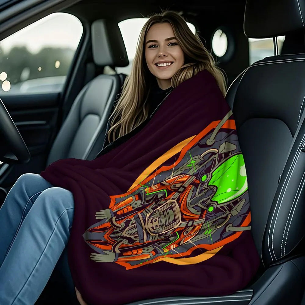 Futuristic Astronaut Suit Pattern Multipurpose Throw Blanket