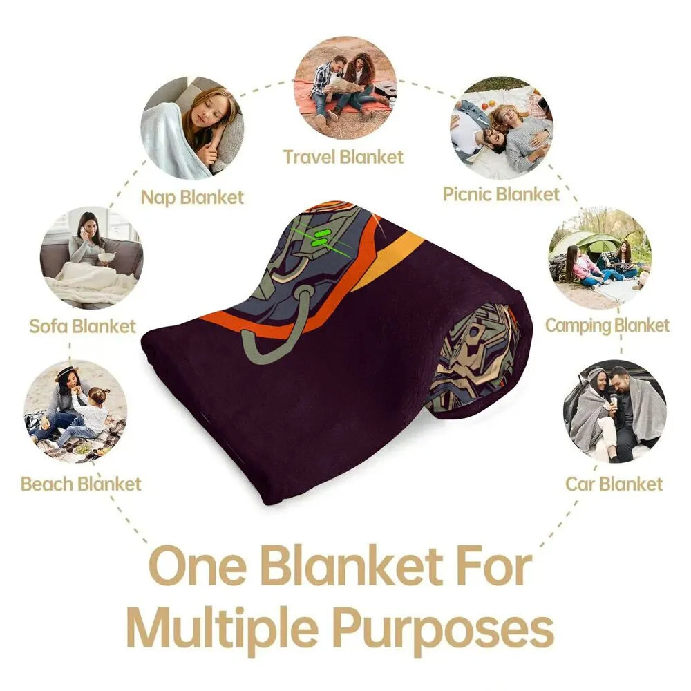 Futuristic Astronaut Suit Pattern Multipurpose Throw Blanket