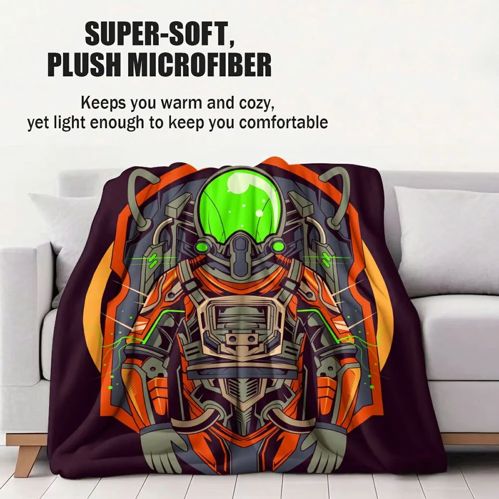 Futuristic Astronaut Suit Pattern Multipurpose Throw Blanket