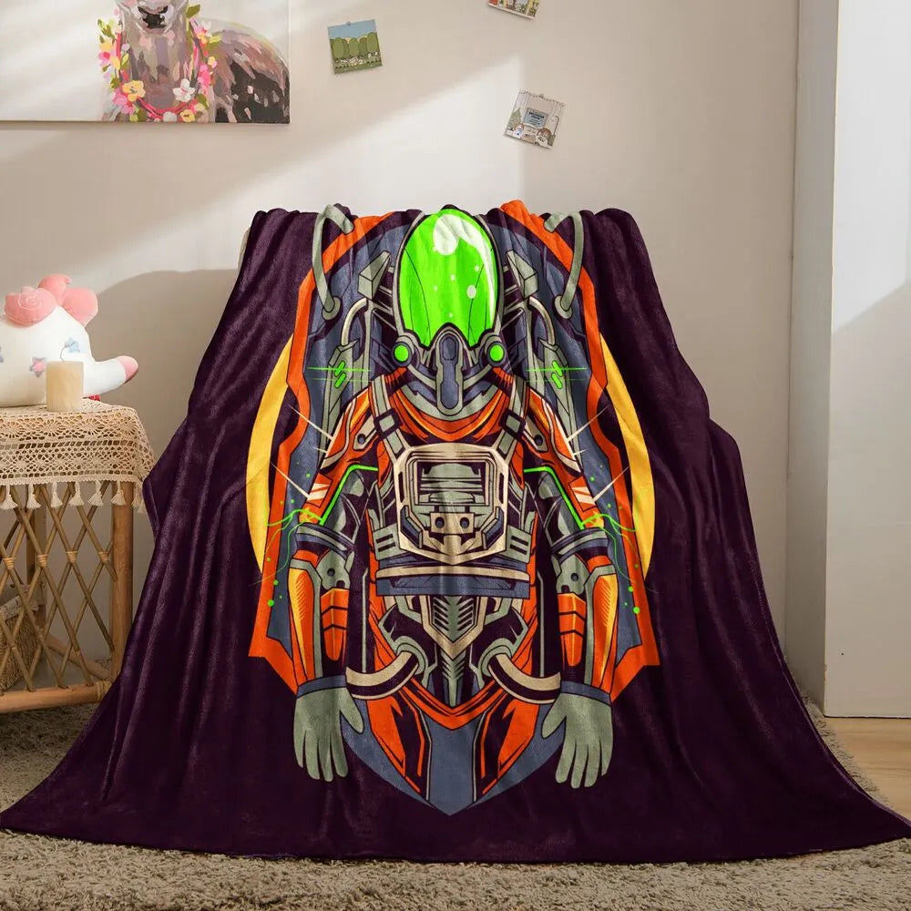 Futuristic Astronaut Suit Pattern Multipurpose Throw Blanket