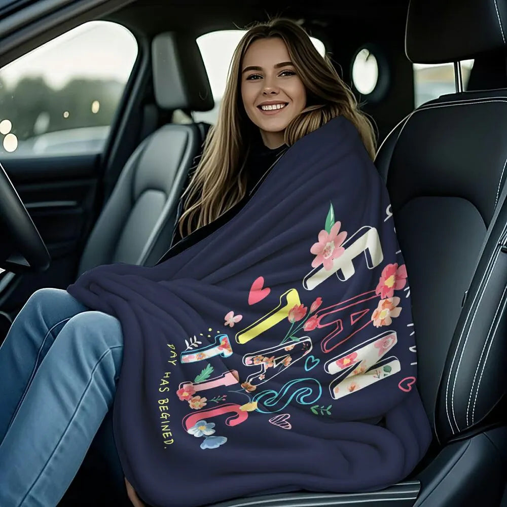 Get Ready Fantastic Day Floral Multipurpose Throw Blanket