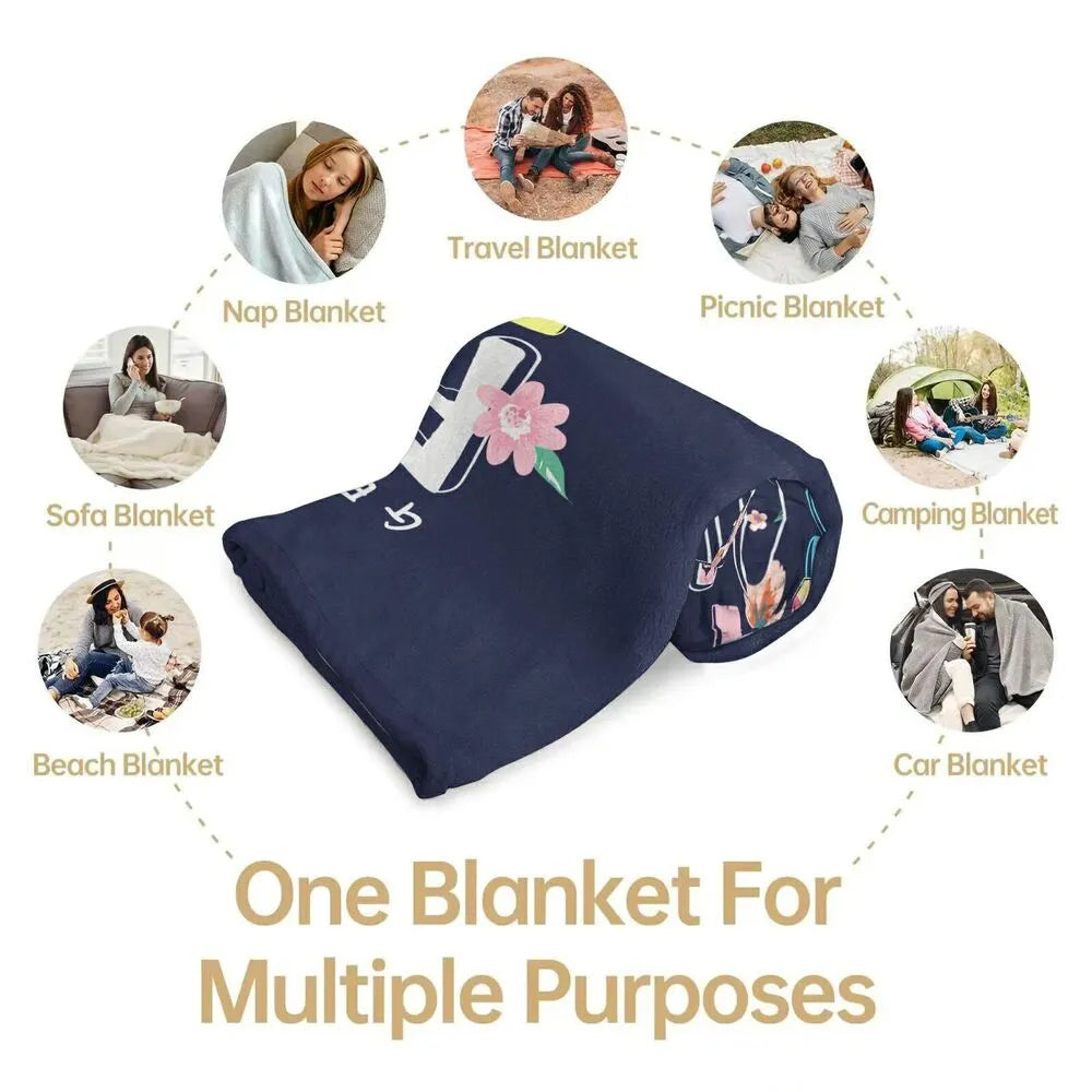 Get Ready Fantastic Day Floral Multipurpose Throw Blanket