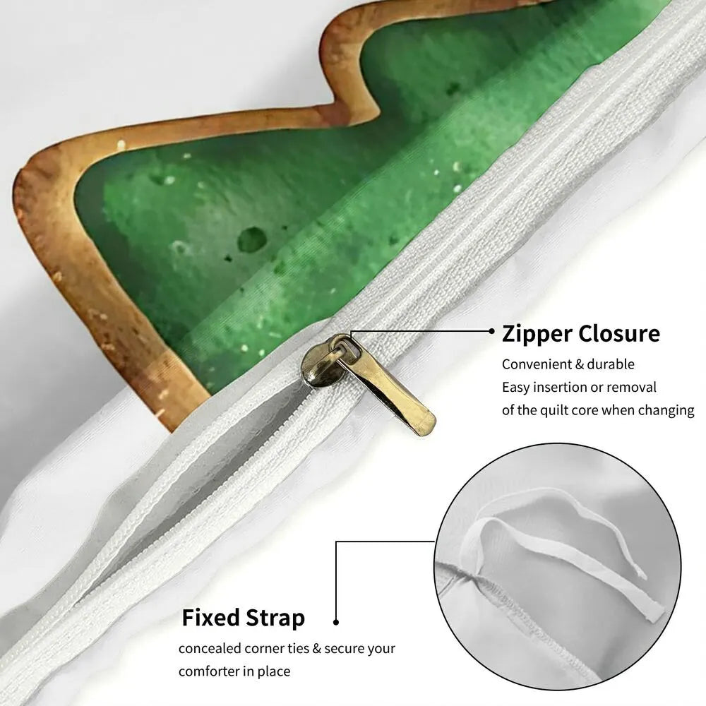 Gingerbread Man Christmas Gift Duvet Cover Set Kids Bedding Set