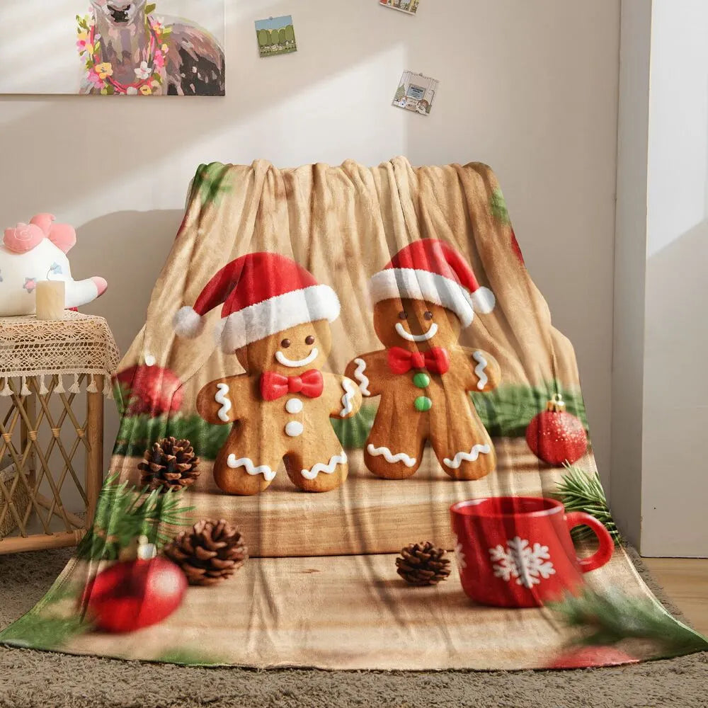 Gingerbread Man Christmas Multipurpose Throw Blanket