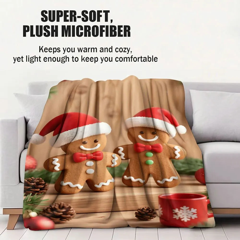 Gingerbread Man Christmas Multipurpose Throw Blanket