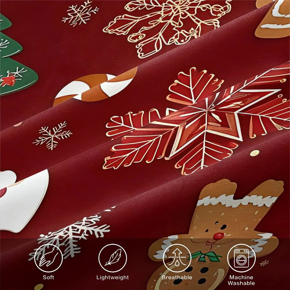 Gingerbread Santa Snowflake Christmas Gift Duvet Cover Set Kids Bedding Set