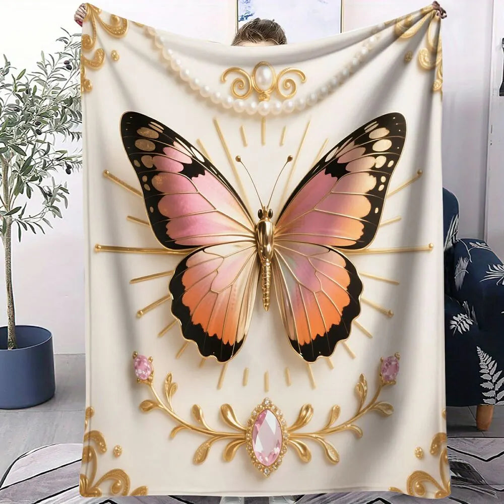 Glamorous Butterfly Multipurpose Throw Blanket