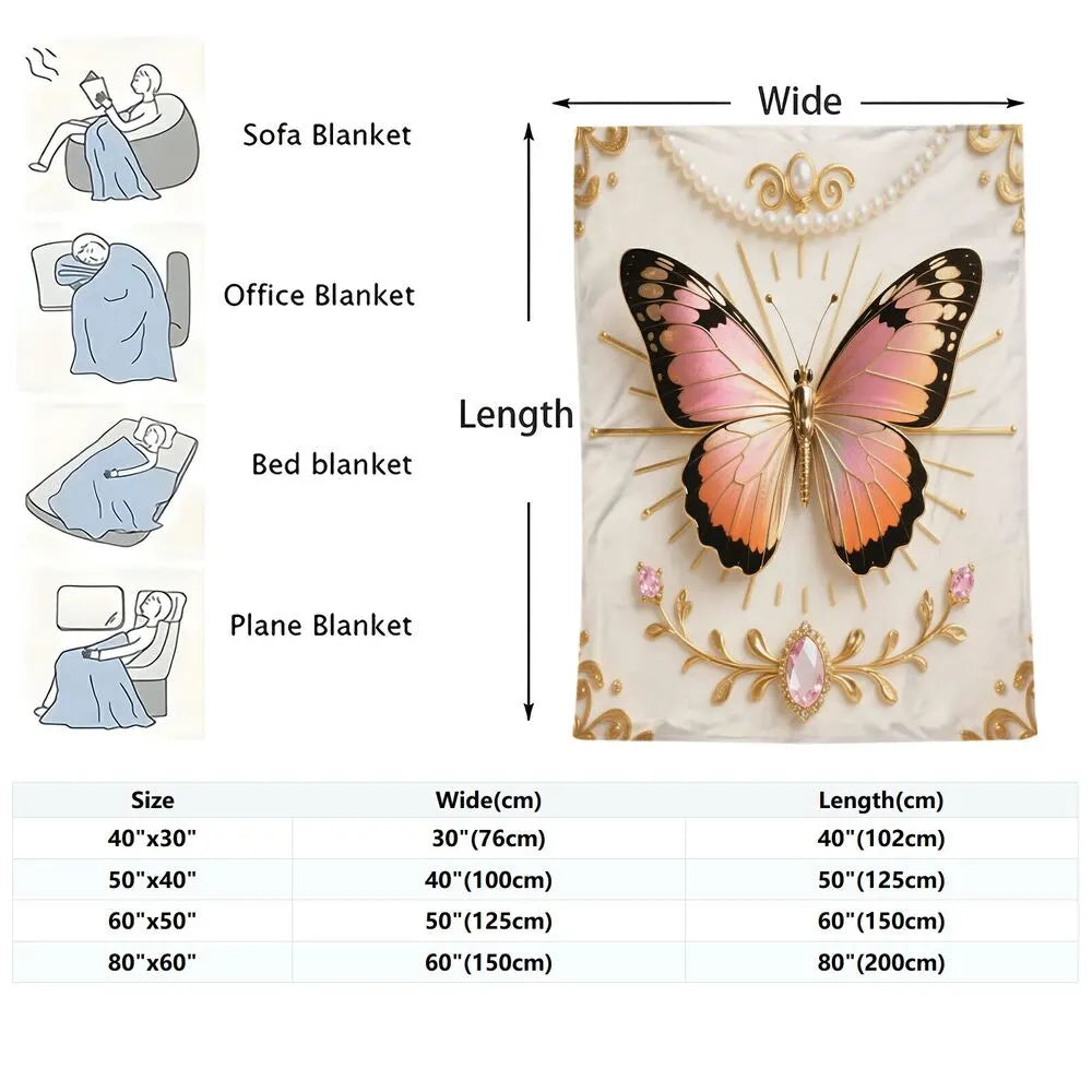 Glamorous Butterfly Multipurpose Throw Blanket