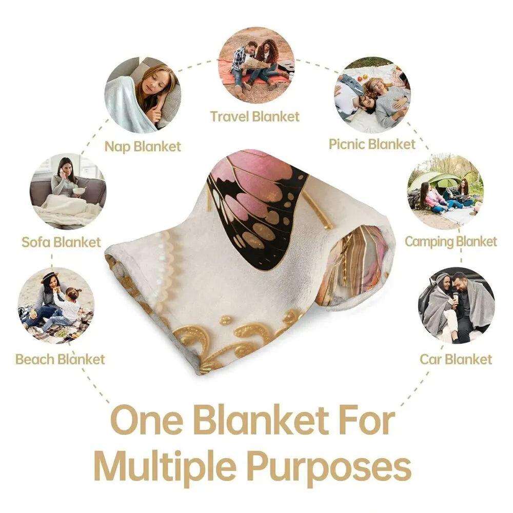 Glamorous Butterfly Multipurpose Throw Blanket