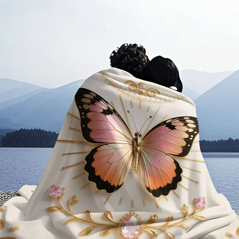 Glamorous Butterfly Multipurpose Throw Blanket