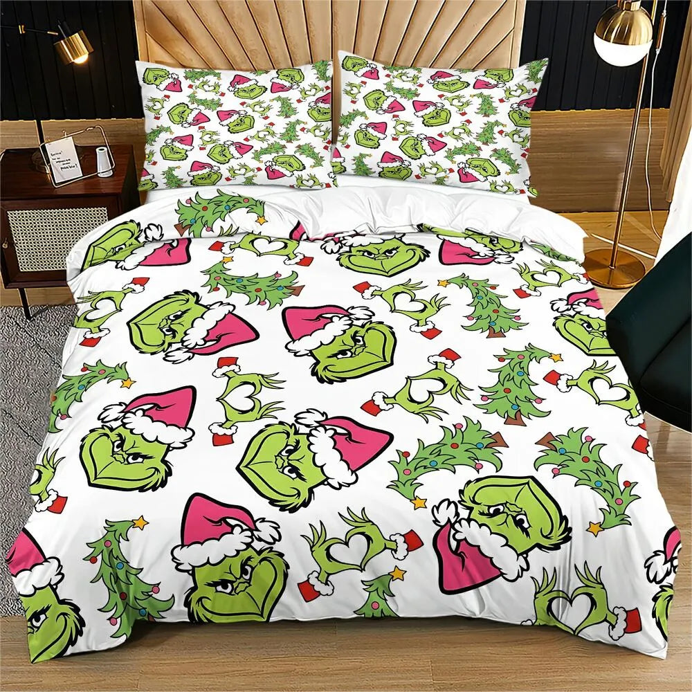 Grinch Christmas Duvet Cover Set Kids Bedding Set