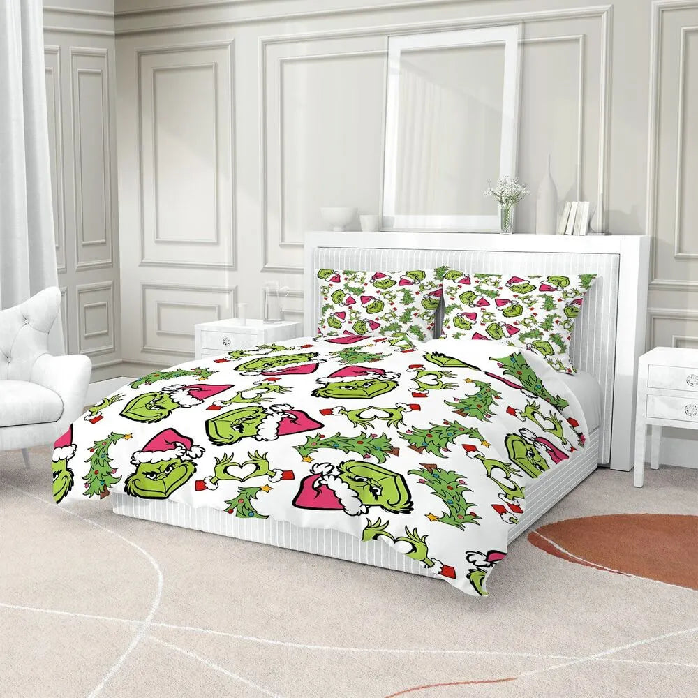 Grinch Christmas Duvet Cover Set Kids Bedding Set