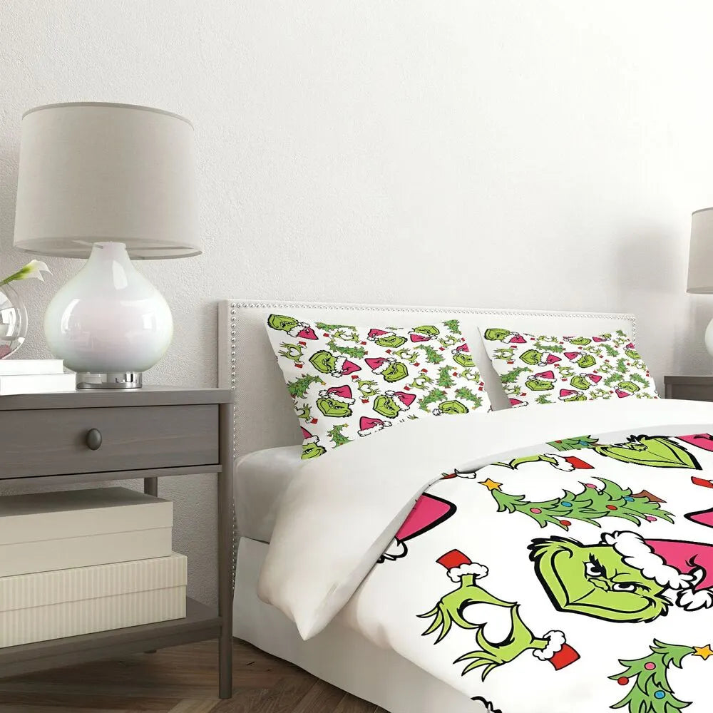 Grinch Christmas Duvet Cover Set Kids Bedding Set