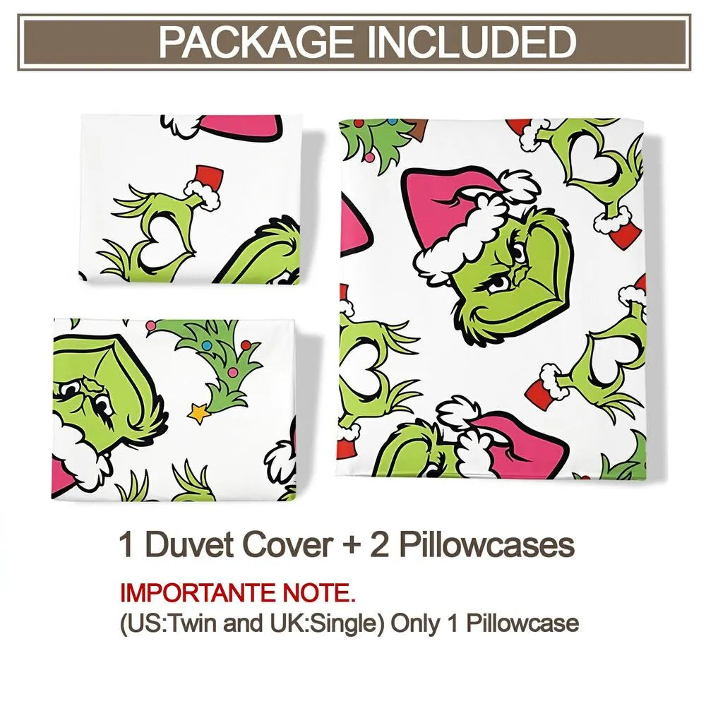 Grinch Christmas Duvet Cover Set Kids Bedding Set
