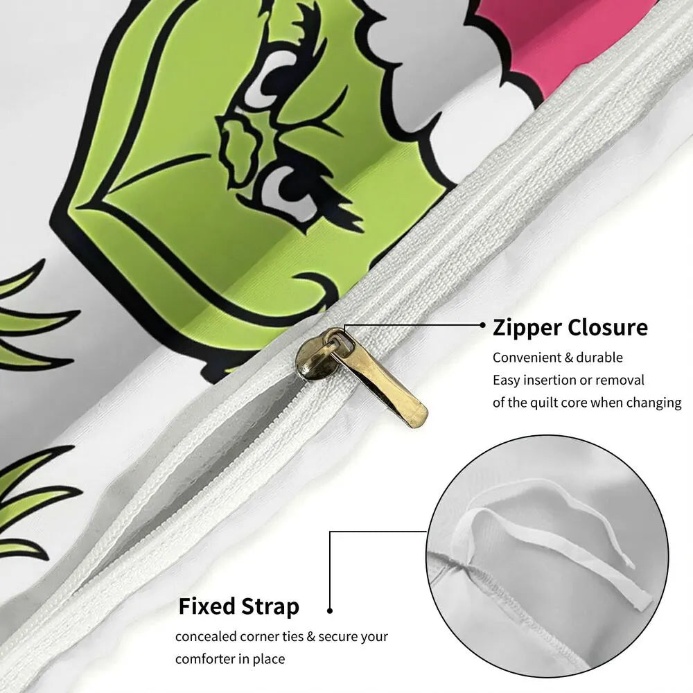 Grinch Christmas Duvet Cover Set Kids Bedding Set