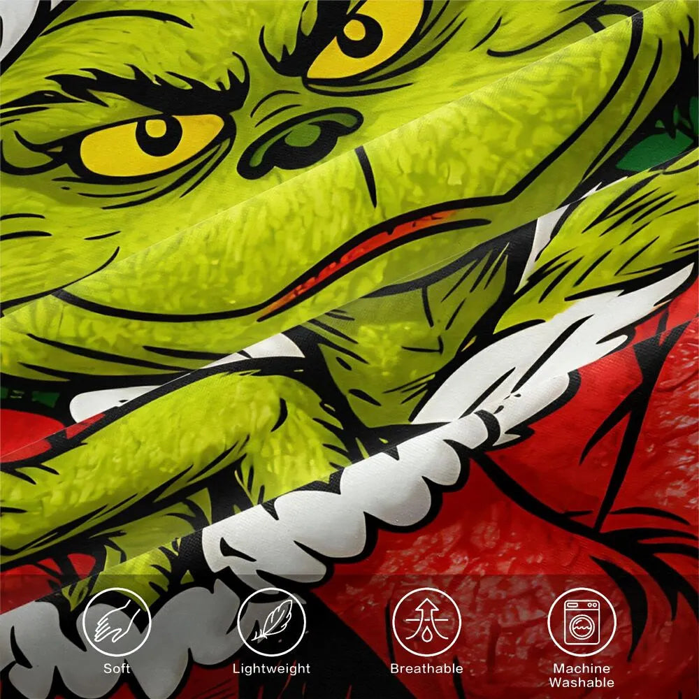 Grinch Christmas Ornament Wreath Christmas Gift Duvet Cover Set Kids Bedding Set