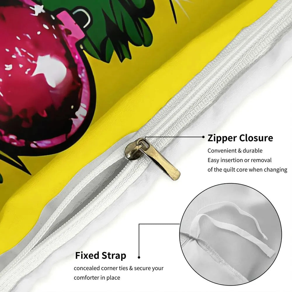 Grinch Christmas Ornament Wreath Christmas Gift Duvet Cover Set Kids Bedding Set