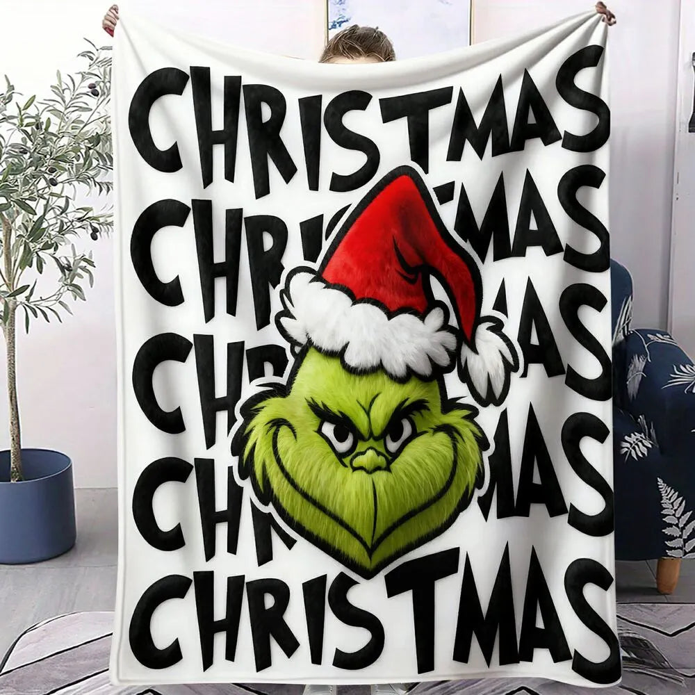 Grinch Christmas Pattern Multipurpose Throw Blanket