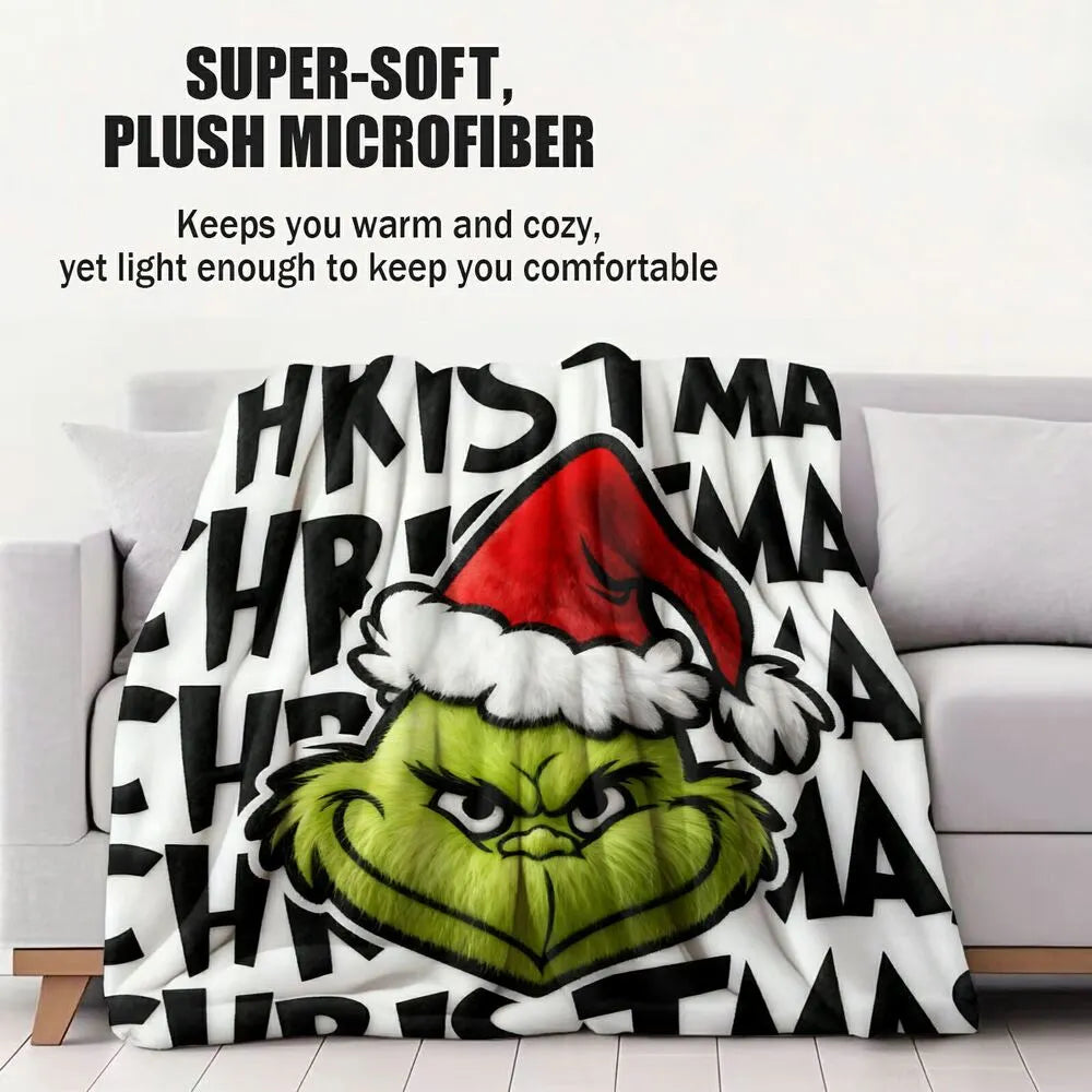 Grinch Christmas Pattern Multipurpose Throw Blanket