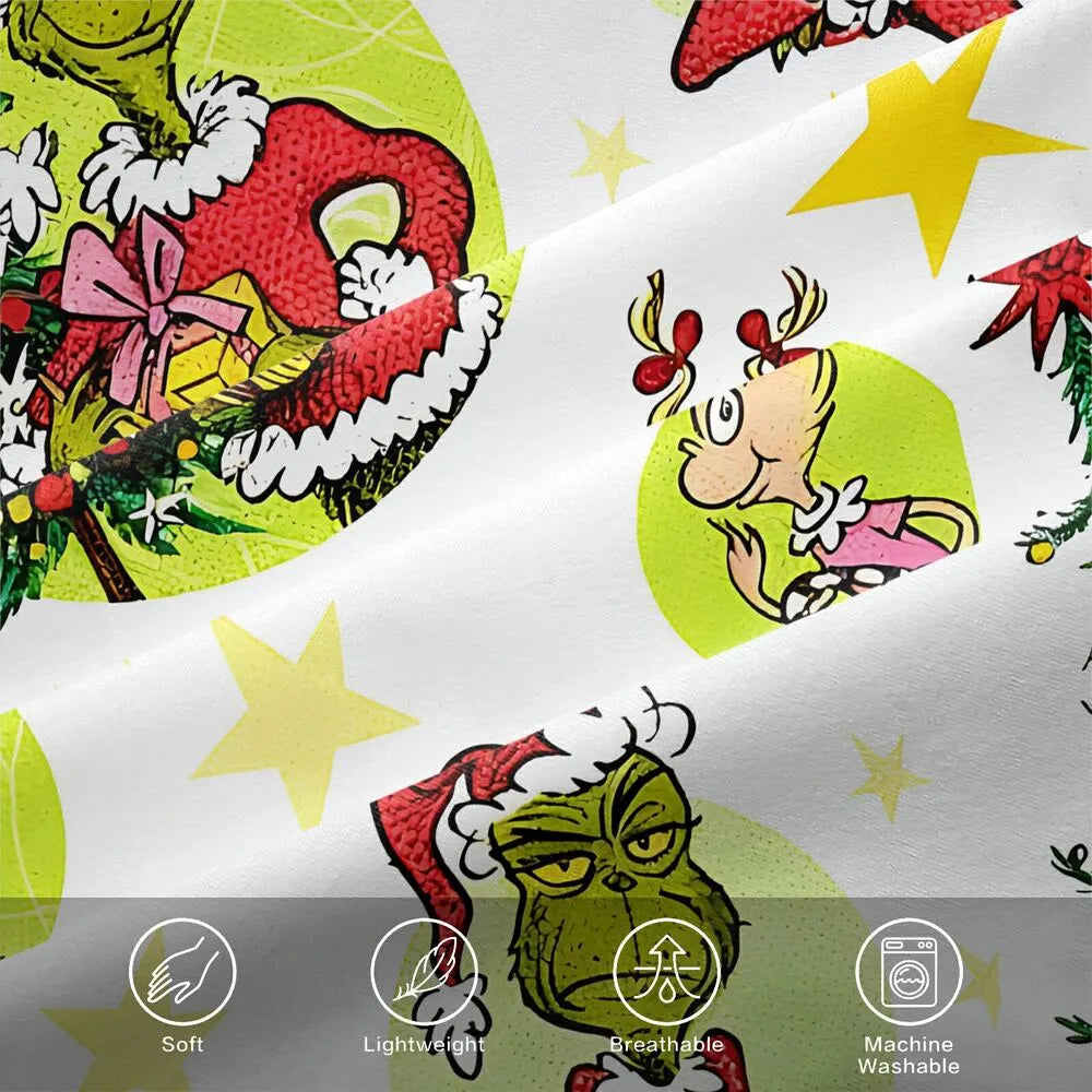 Grinch Classic Christmas Pattern Christmas Gift Duvet Cover Set Kids Bedding Set