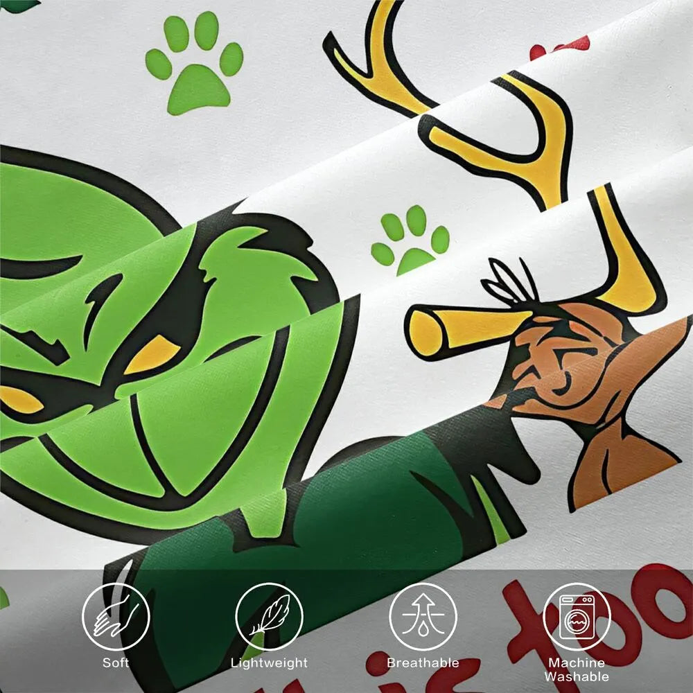 Grinch Coffee Dog Christmas Gift Duvet Cover Set Kids Bedding Set