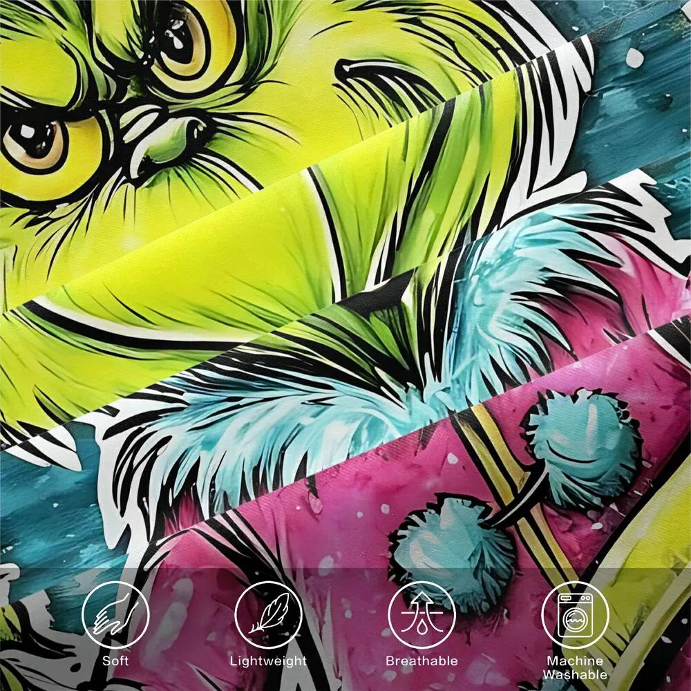 Grinch Drummer Christmas Gift Duvet Cover Set Kids Bedding Set