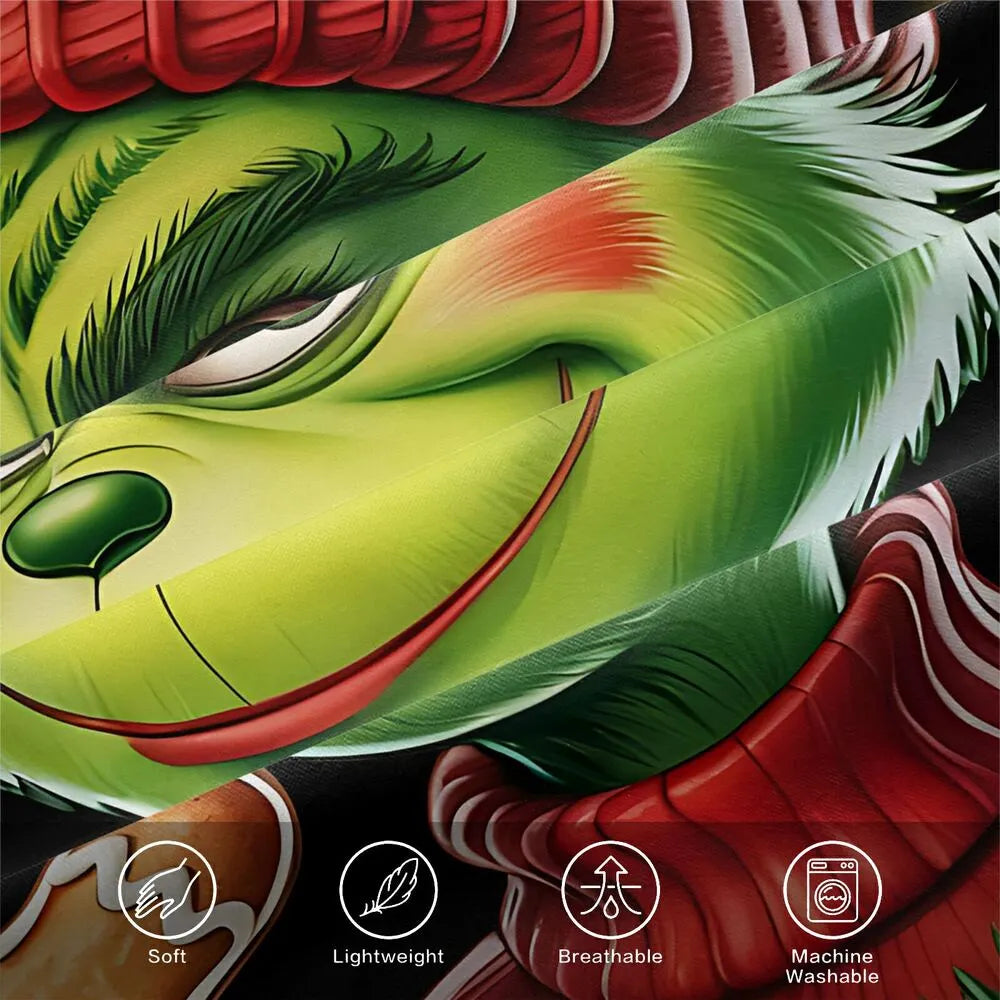 Grinch Gingerbread Cookie Christmas Gift Duvet Cover Set Kids Bedding Set