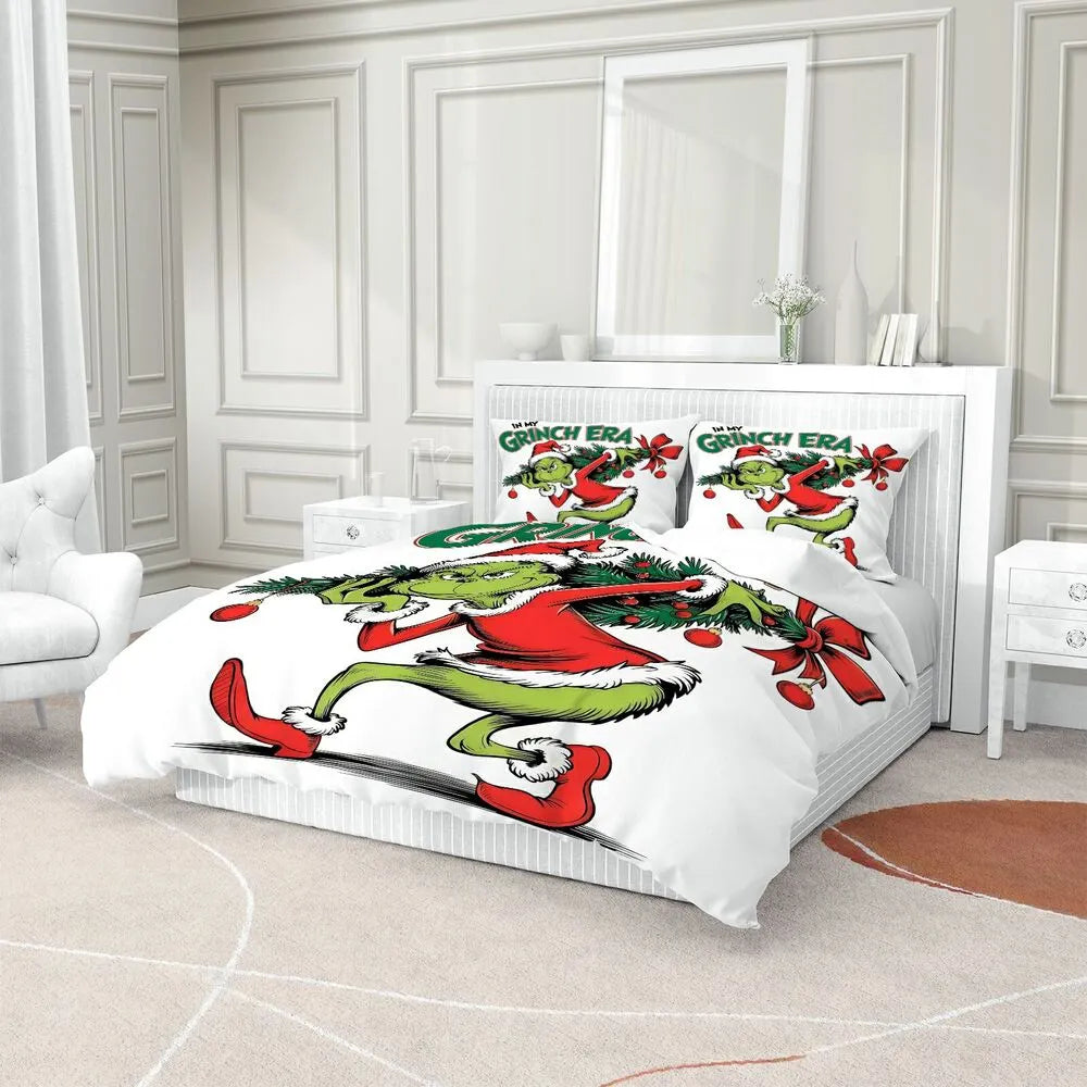 Grinch In My Grinch Era Christmas Gift Duvet Cover Set Kids Bedding Set