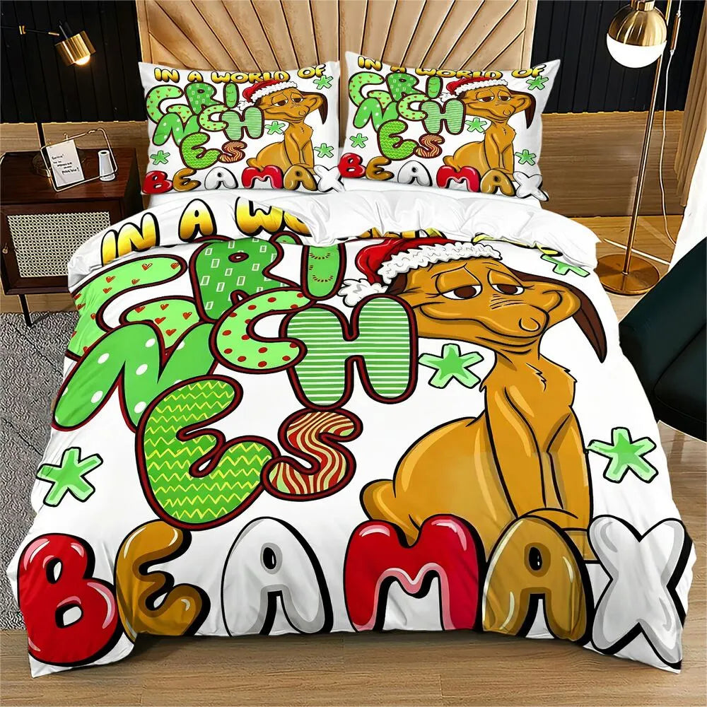 Grinch Max In A World Of Grinches Be A Max Christmas Gift Duvet Cover Set Kids Bedding Set