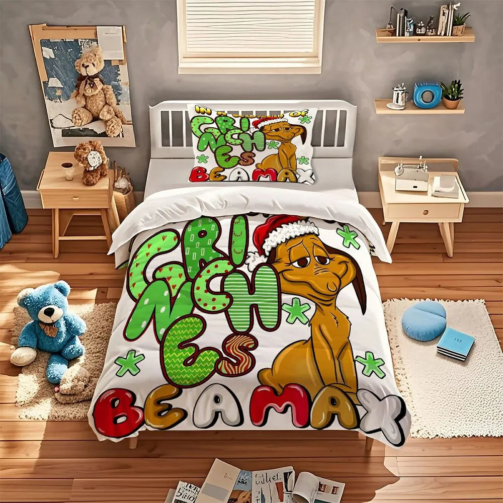 Grinch Max In A World Of Grinches Be A Max Christmas Gift Duvet Cover Set Kids Bedding Set