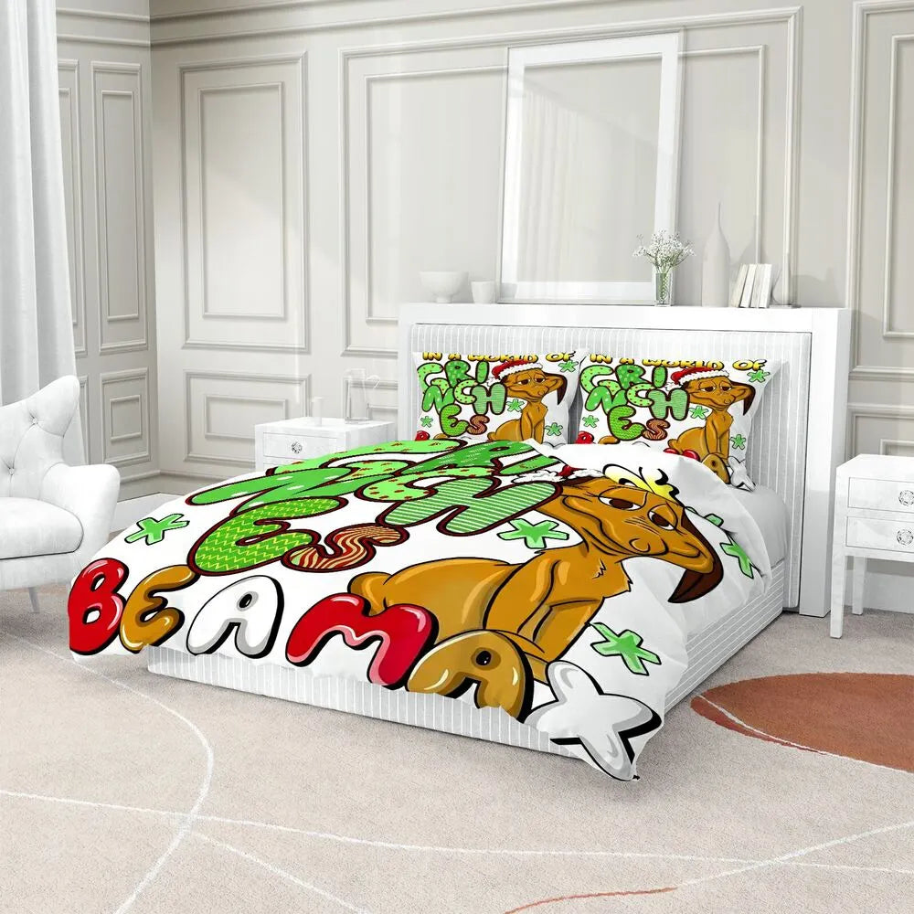 Grinch Max In A World Of Grinches Be A Max Christmas Gift Duvet Cover Set Kids Bedding Set