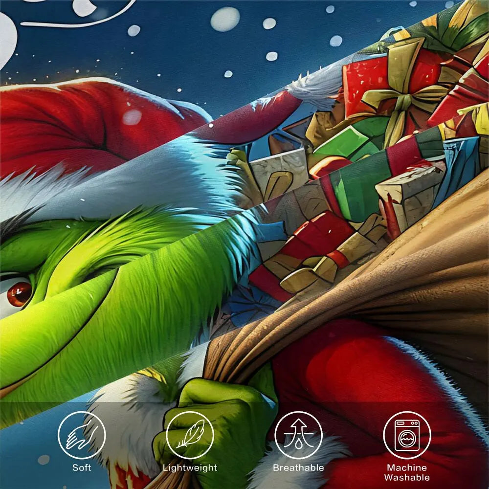 Grinch Merry Christmas Gift Duvet Cover Set Kids Bedding Set