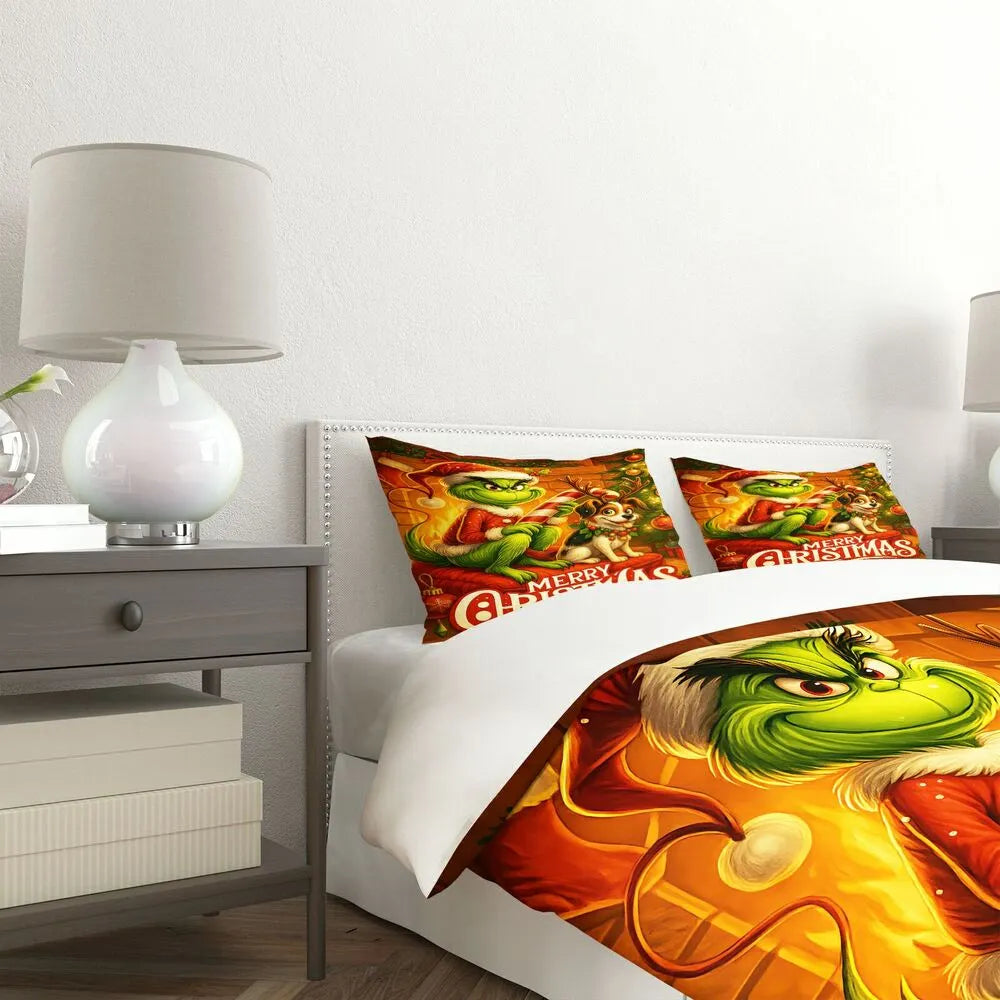 Grinch Merry Christmas Max Christmas Gift Duvet Cover Set Kids Bedding Set