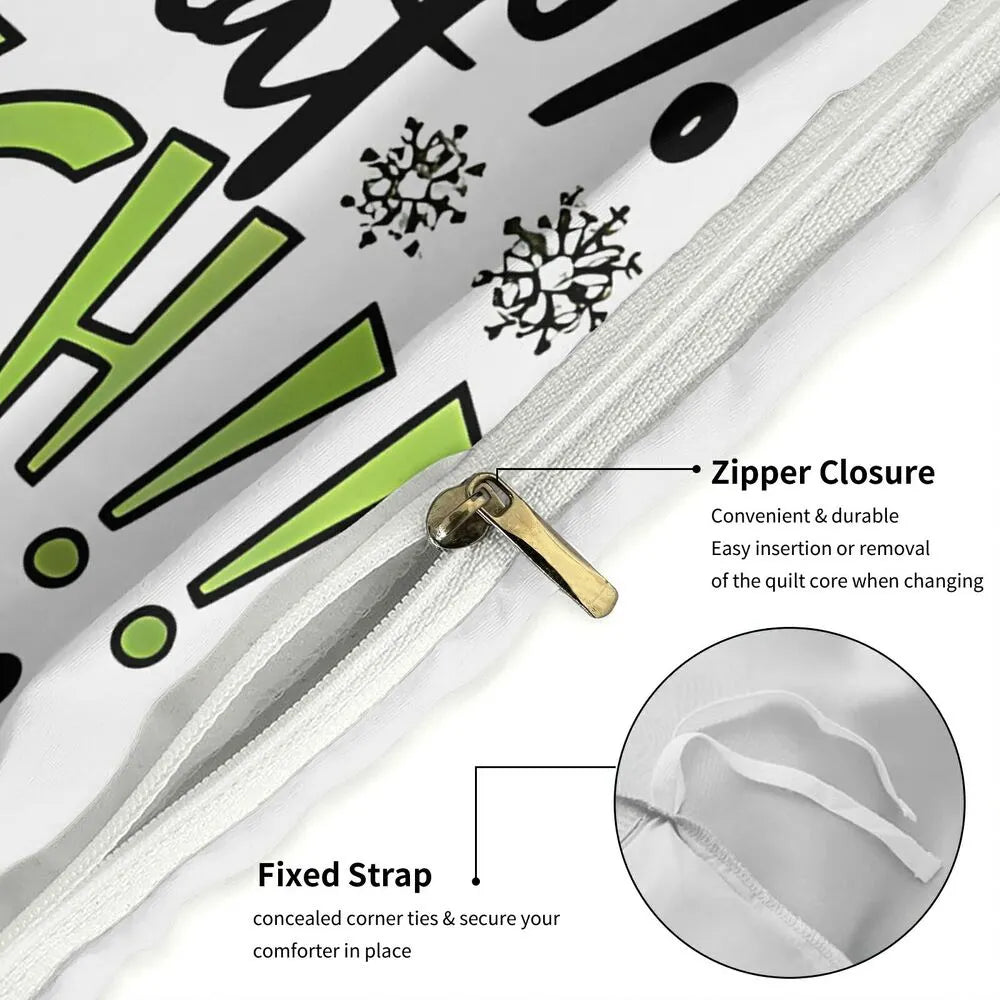 Grinch Merry Grinchmas Phrases Christmas Gift Duvet Cover Set Kids Bedding Set