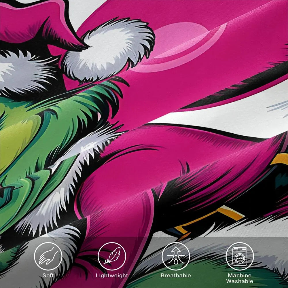 Grinch Santa Christmas Duvet Cover Set Kids Bedding Set