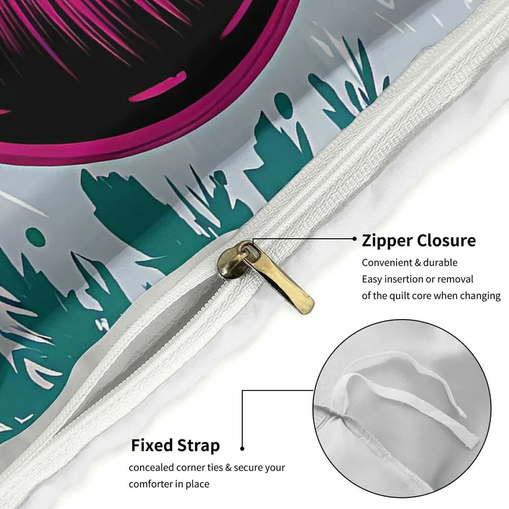 Grinch Santa Christmas Duvet Cover Set Kids Bedding Set