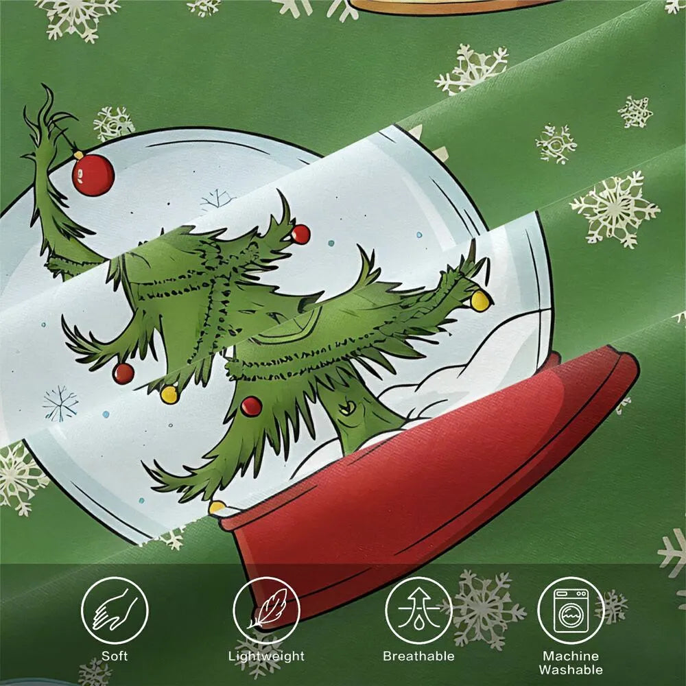 Grinch Snow Globe Christmas Gift Duvet Cover Set Kids Bedding Set