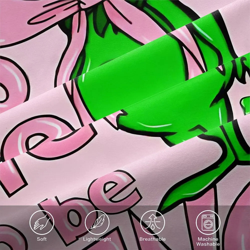 Grinch Too Cute To Be Grinchy Christmas Gift Duvet Cover Set Kids Bedding Set