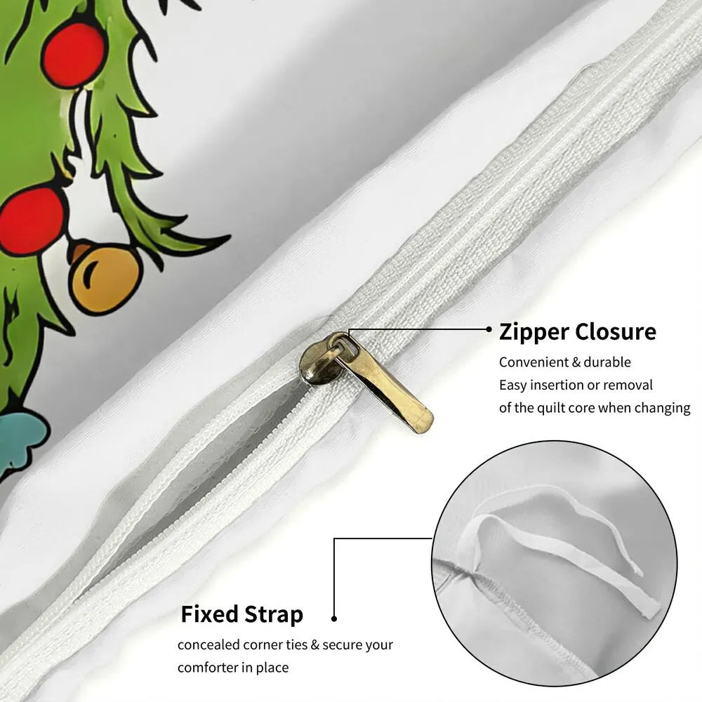 Grinch Wonderful Time Christmas Gift Duvet Cover Set Kids Bedding Set